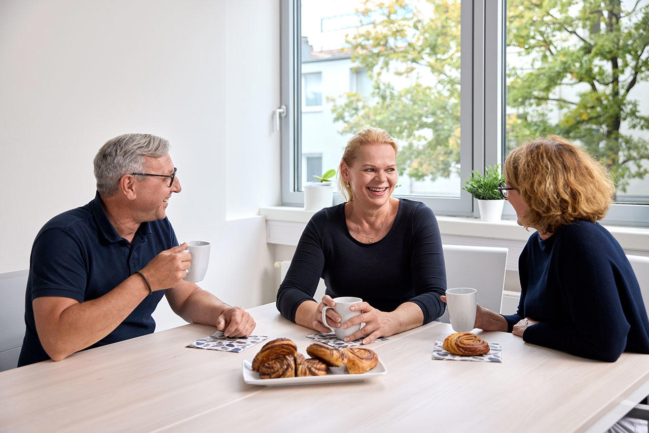 Medizinisches Fachpersonal in der Mittagspause